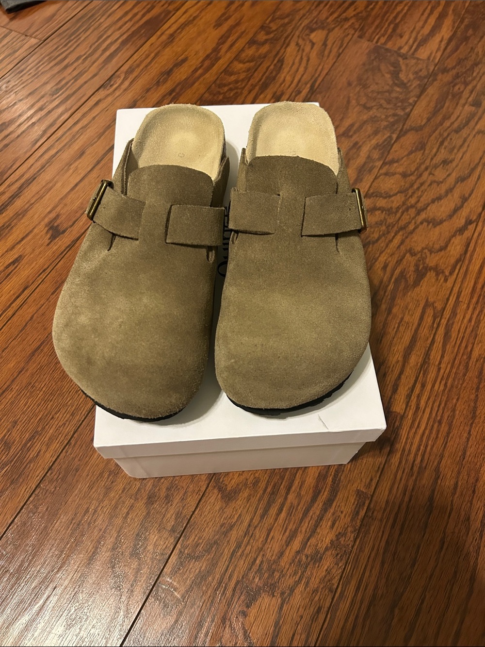 Quince suede clog mule cafe color size 9.